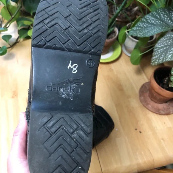 Dansko Black Embossed Sole Clogs - Picture 5 of 7